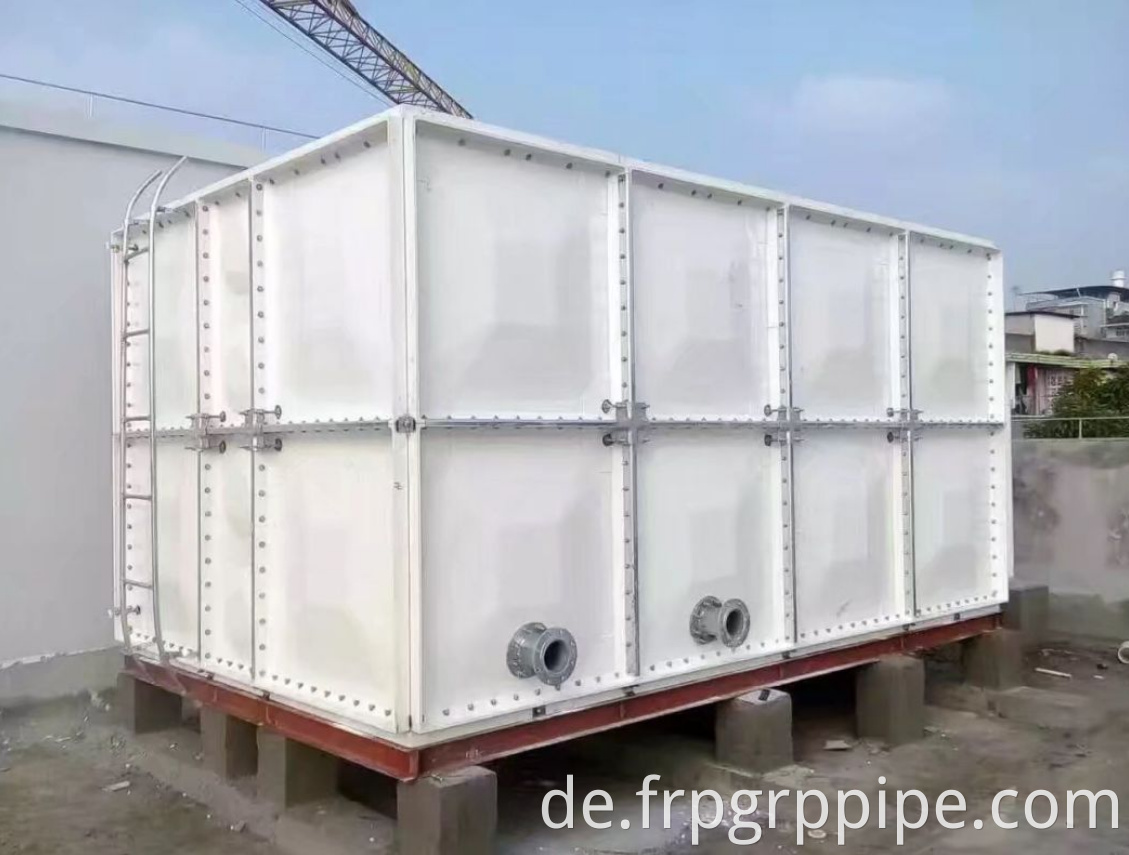 100 m3 FRP Wasserspeichertank FRP -Schnittwassertank 100 m3 Überkopf -FRP -Wassertanks